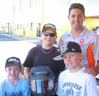 The boys with Jamie Whincup who won Bathurst the following weekend.